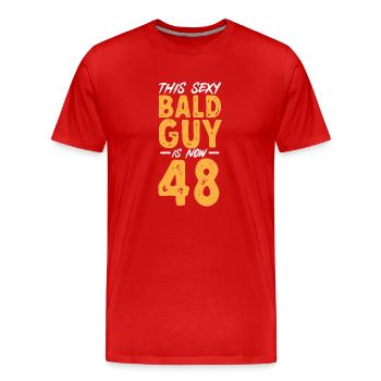 Bald Head Baldness Beard Bald Head - Men's Premium Organic T-Shirt - red - Front - Damien (186cm)