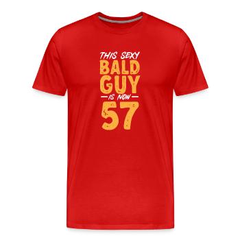 Bald Head Baldness Beard Bald Head - Men's Premium Organic T-Shirt - red - Front - Damien (186cm)
