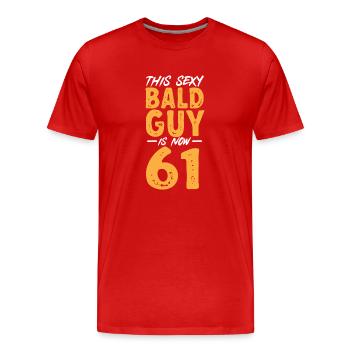 Bald Head Baldness Beard Bald Head - Men's Premium Organic T-Shirt - red - Front - Damien (186cm)