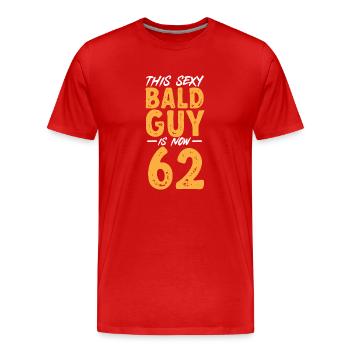 Bald Head Baldness Beard Bald Head - Men's Premium Organic T-Shirt - red - Front - Damien (186cm)