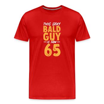 Bald Head Baldness Beard Bald Head - Men's Premium Organic T-Shirt - red - Front - Damien (186cm)