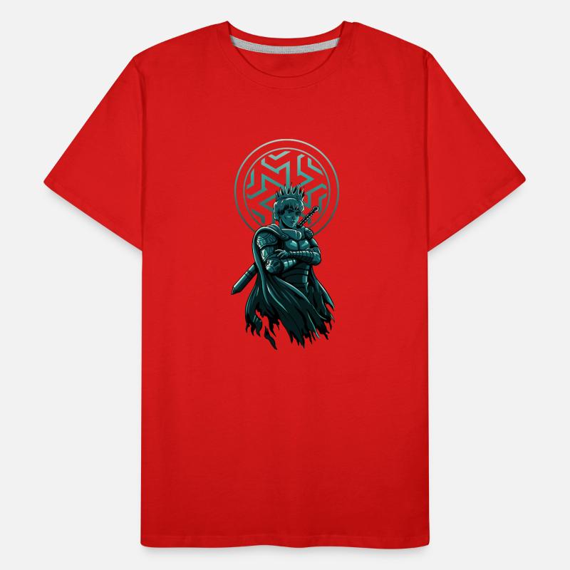 Guerrier de table : Amateur de corbeaux avec épée - Unique T-shirt bio Premium Homme