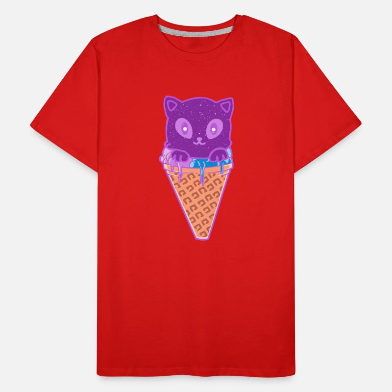 Katze Eiskreme Eiscrem Männer Premium Bio T-Shirt