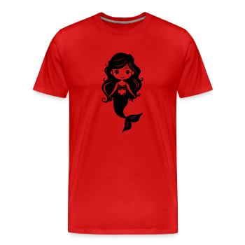 Sirène - T-shirt bio Premium Homme - rouge - Devant - Damien (186cm)