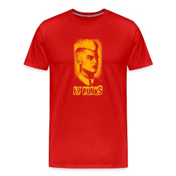 Punk 69 - T-shirt bio Premium Homme - rouge - Devant - Damien (186cm)