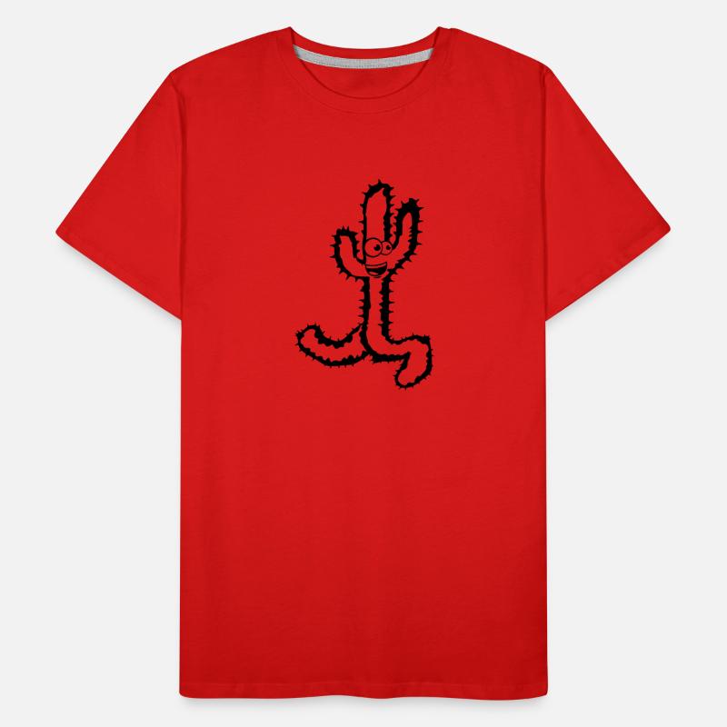 cactus rennender face à bande dessinée comique ria T-shirt bio Premium Homme