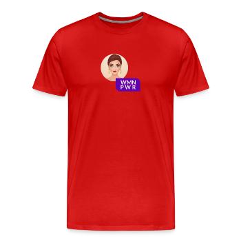 WMN PWR - Visage Féminin - 01 - T-shirt bio Premium Homme - rouge - Devant - Damien (186cm)