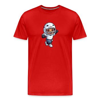 Touchdown-Champion: Das Football-Talent in Aktion - Männer Premium Bio T-Shirt - Rot - Vorne - Damien (186cm)