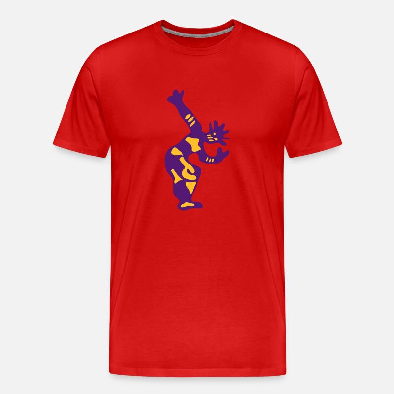 Afrikanischen Tanz Silhouette dance1 - Männer Premium Bio T-Shirt - Rot
