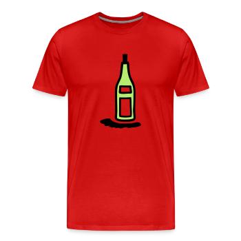 Flasche Weinflasche - V2 - Männer Premium Bio T-Shirt - Rot - Vorne - Damien (186cm)