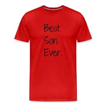 Fils / Fille / Petit-Fils / Petite-Fille - T-shirt bio Premium Homme - rouge - Devant - Damien (186cm)