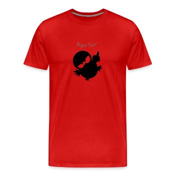 Eine Eule // Angry Bird - Männer Premium Bio T-Shirt - Rot - Vorne - Damien (186cm)
