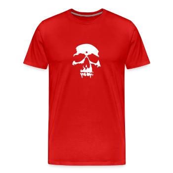 skull, halloween, ghost, nightmare, vampire, - Men's Premium Organic T-Shirt - red - Front - Damien (186cm)