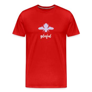 Purple Pastel Bee Gleeful Bee Be Gleeful - Men's Premium Organic T-Shirt - red - Front - Damien (186cm)
