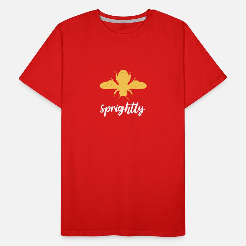 Yellow Bee Sprightly Bee Be Sprightly Men's Premium Organic T-Shirt