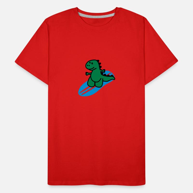 Surfing Dinosaurier Männer Premium Bio T-Shirt