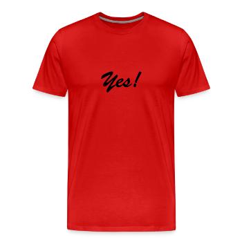 Yes! - Men's Premium Organic T-Shirt - red - Front - Damien (186cm)