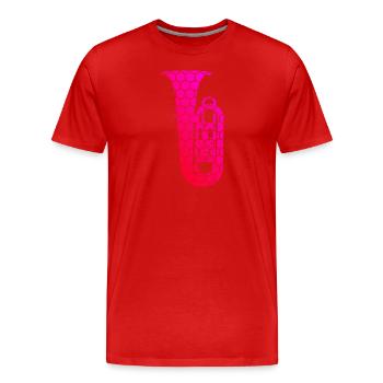 Ladies Brass Music Tuba Wind Instrument Tuba Tuba Playing - Men's Premium Organic T-Shirt - red - Front - Damien (186cm)