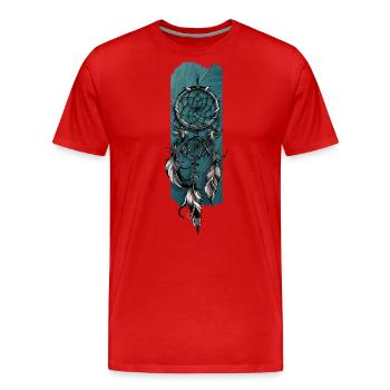 Soul Weaver: Dreamcatcher's Embrace - Men's Premium Organic T-Shirt - red - Front - Damien (186cm)