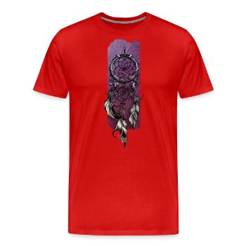 Murmures de rêves : L’attrape-rêves - T-shirt bio Premium Homme - rouge - Devant - Damien (186cm)