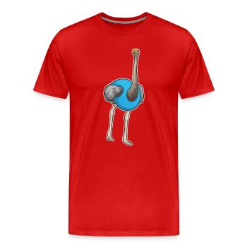 Ostrich Jogger Jogging Sport - Men's Premium Organic T-Shirt - red - Front - Damien (186cm)