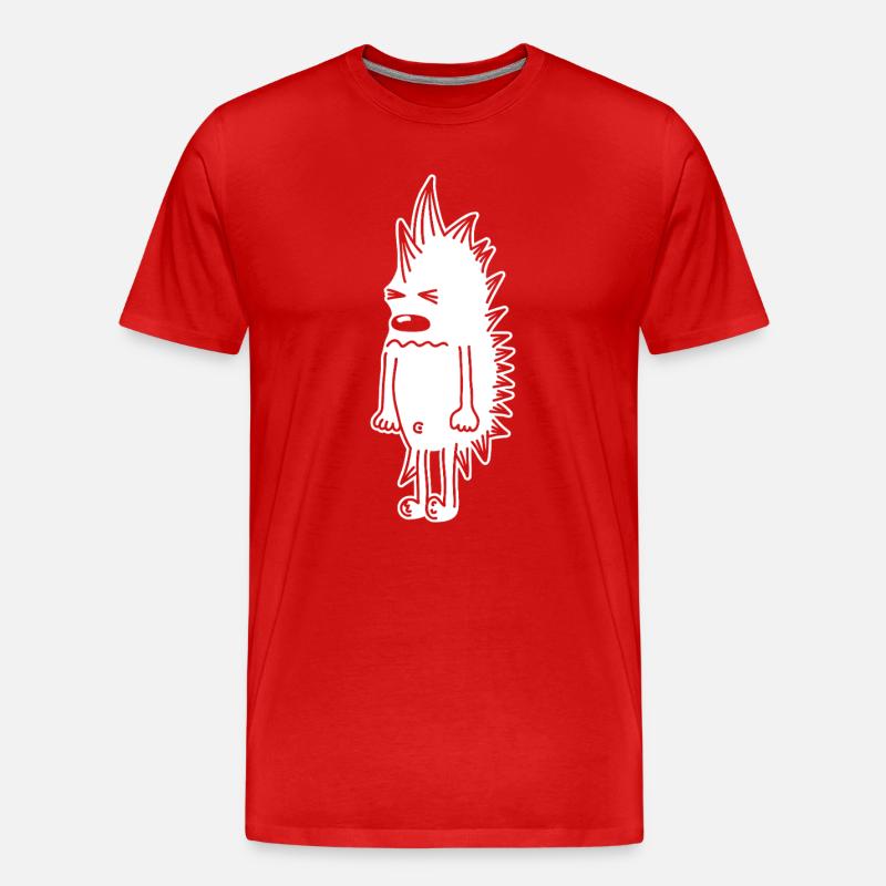 Grumpy Hedgehog – Kawaii Stinger Comic - Men's Premium Organic T-Shirt - red