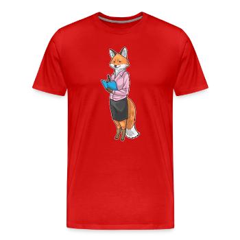 Fox Secretary Notebook Office - Men's Premium Organic T-Shirt - red - Front - Damien (186cm)