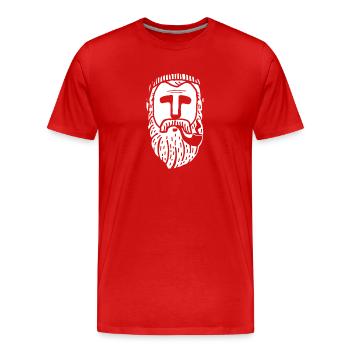 Der Mann mit Brat & Pfeife - Männer Premium Bio T-Shirt - Rot - Vorne - Damien (186cm)