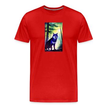 Loup-garou | Loup | Créatures mythiques | Monstres | Mystique - T-shirt bio Premium Homme - rouge - Devant - Damien (186cm)