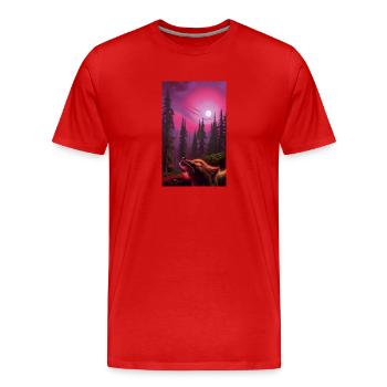 Loup-garou | Loup | Créatures mythiques | Monstres | Mystique - T-shirt bio Premium Homme - rouge - Devant - Damien (186cm)