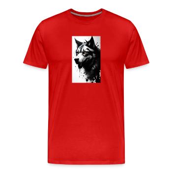 Loup-garou | Loup | Créatures mythiques | Monstres | Mystique - T-shirt bio Premium Homme - rouge - Devant - Damien (186cm)