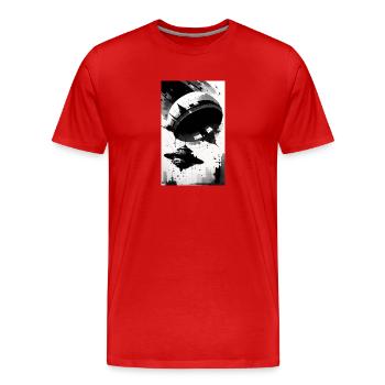 Alien | UFO | Raumschiff | UAP | außerirdische - Männer Premium Bio T-Shirt - Rot - Vorne - Damien (186cm)