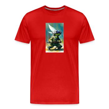 Alien | UFO | Raumschiff | UAP | außerirdische - Männer Premium Bio T-Shirt - Rot - Vorne - Damien (186cm)