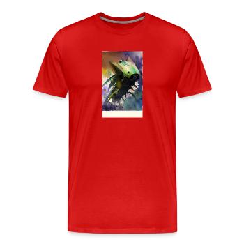 Alien | UFO | Raumschiff | UAP | außerirdische - Männer Premium Bio T-Shirt - Rot - Vorne - Damien (186cm)