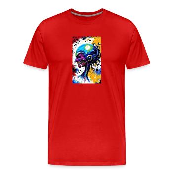 Alien | UFO | Raumschiff | UAP | außerirdische - Männer Premium Bio T-Shirt - Rot - Vorne - Damien (186cm)