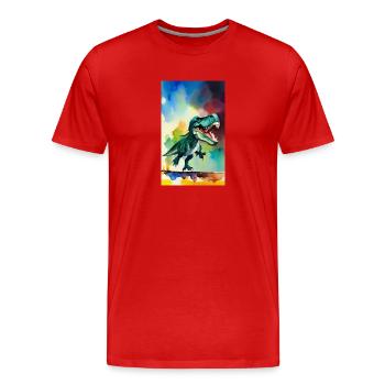 Dinosaurs | T-Rex | Tyrannosaurus - Men's Premium Organic T-Shirt - red - Front - Damien (186cm)