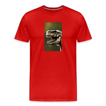Dinosaures | T-Rex | Tyrannosaure - T-shirt bio Premium Homme - rouge - Devant - Damien (186cm)