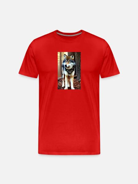 Wolf | Predator | Dog | Mystical - Men's Premium Organic T-Shirt - red