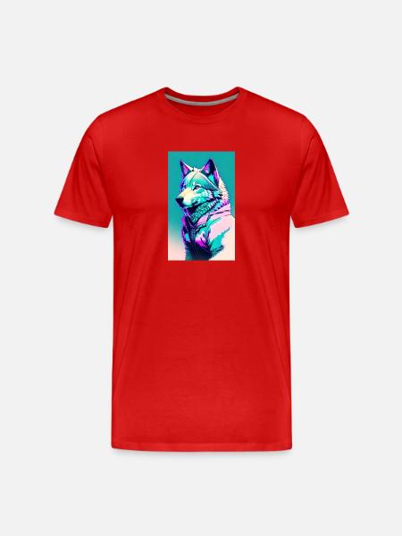 Wolf | Predator | Dog | Mystical - Men's Premium Organic T-Shirt - red