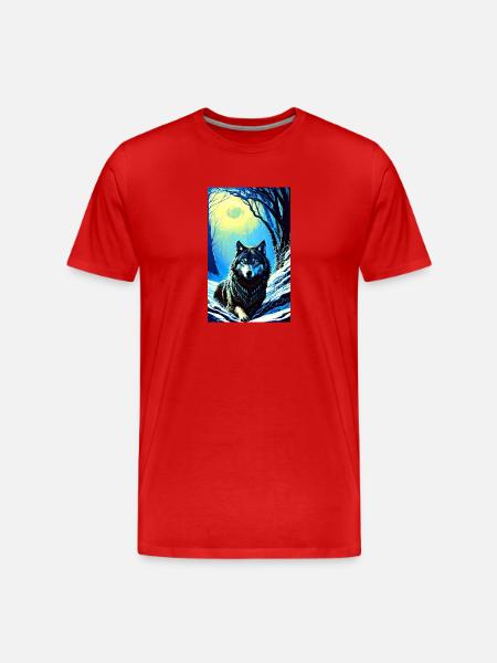 Wolf | Predator | Dog | Mystical - Men's Premium Organic T-Shirt - red