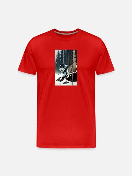 Wolf | Predator | Dog | Mystical - Men's Premium Organic T-Shirt - red