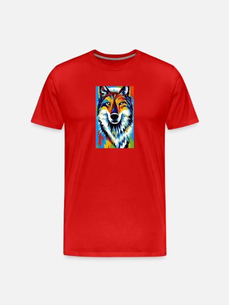 Wolf | Predator | Dog | Mystical - Men's Premium Organic T-Shirt - red