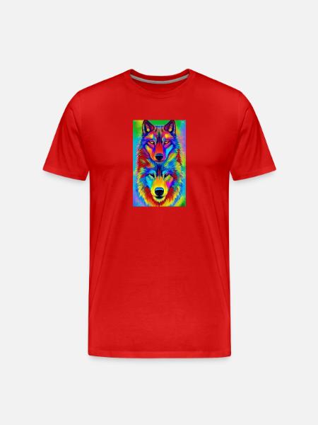 Wolf | Predator | Dog | Mystical - Men's Premium Organic T-Shirt - red