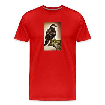 Adler | Vogel | Freiheit | Tiere - Männer Premium Bio T-Shirt - Rot - Vorne - Damien (186cm)