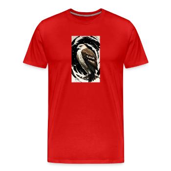 Eagle | Birds | Freedom | Animals - Men's Premium Organic T-Shirt - red - Front - Damien (186cm)