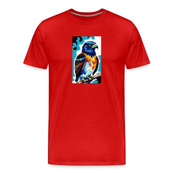 Adler | Vogel | Freiheit | Tiere - Männer Premium Bio T-Shirt - Rot - Vorne - Damien (186cm)