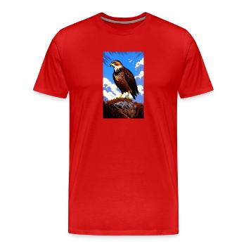 Eagle | Birds | Freedom | Animals - Men's Premium Organic T-Shirt - red - Front - Damien (186cm)