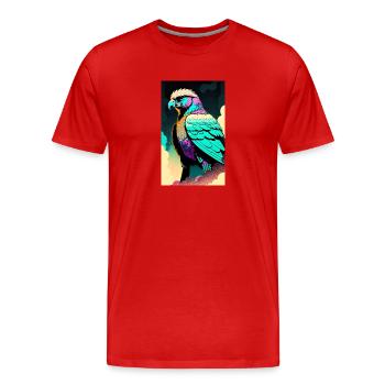 Aigle | Oiseaux | Liberté | Animaux - T-shirt bio Premium Homme - rouge - Devant - Damien (186cm)