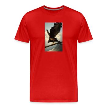 Aigle | Oiseaux | Liberté | Animaux - T-shirt bio Premium Homme - rouge - Devant - Damien (186cm)