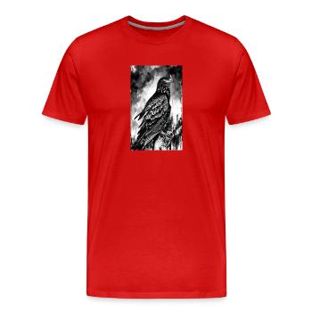 Aigle | Oiseaux | Liberté | Animaux - T-shirt bio Premium Homme - rouge - Devant - Damien (186cm)